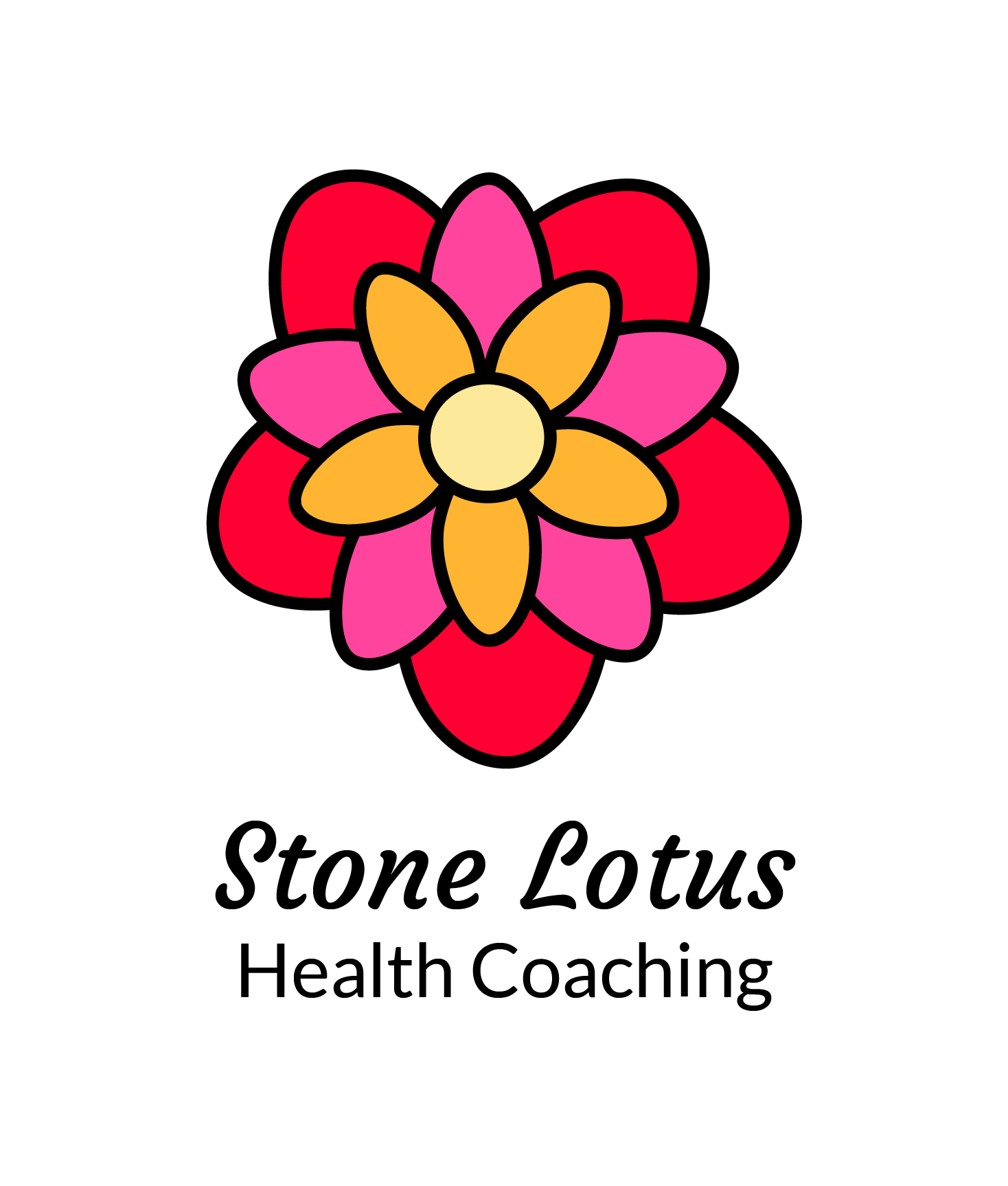 stone lotus logo, health coach branding